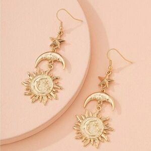 Gold Celestial Dangle Earrings